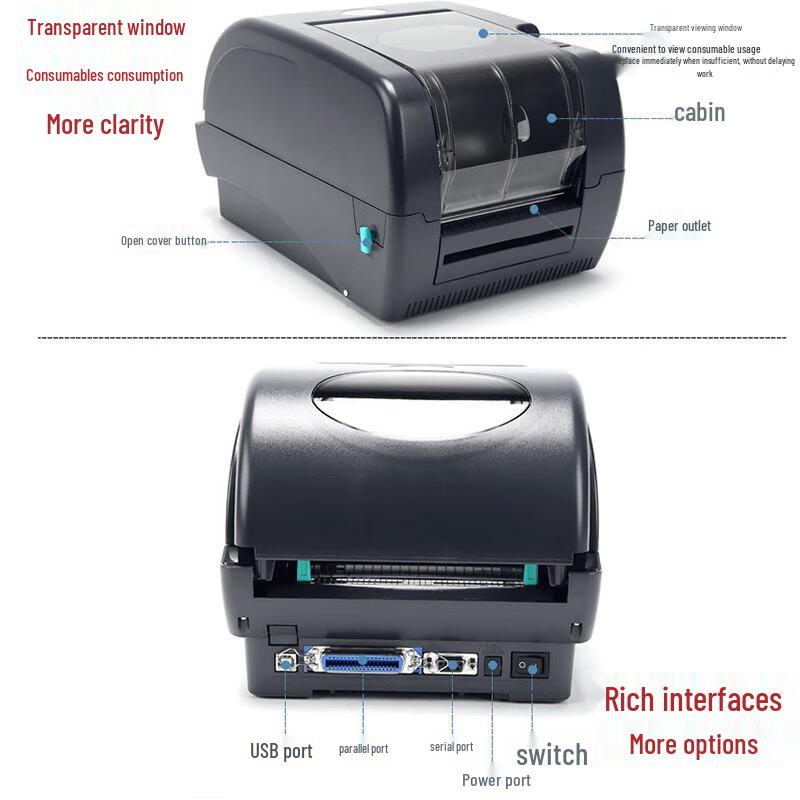TSC TTP-247 Thermal Transfer Barcode Label Printer CN plug (adapter included)