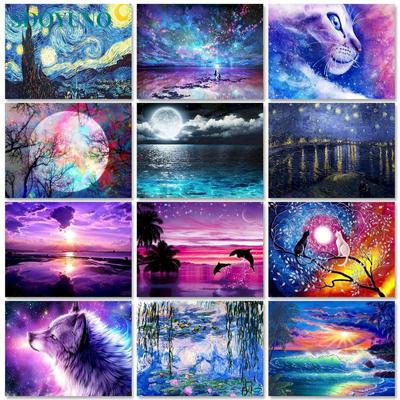 W pełni z okrągłych obrazów diamentowych Abstrakcyjne 5D DIY Zestawy do haftu diamentowego Mozaika Cross Stitch Dekoracyjny wzór Home Deco