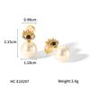 Vintage Pearl Earrings With Bow Heart Shape And Crystal Rhinestones Fashion Dangle Earrings For Women