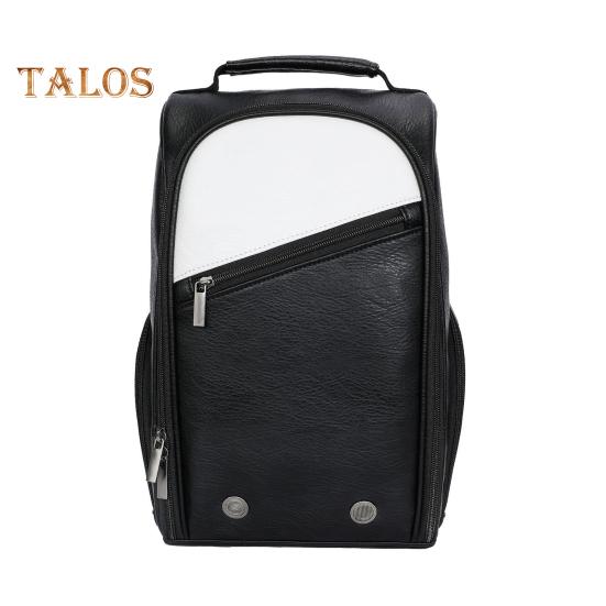 

Сумка для обуви для гольфа с застежкой-молнией, большая вместимость, водонепроницаемая, износостойкая, спортивная сумка с ремешком и боковым карманом для аксессуаров черный белый