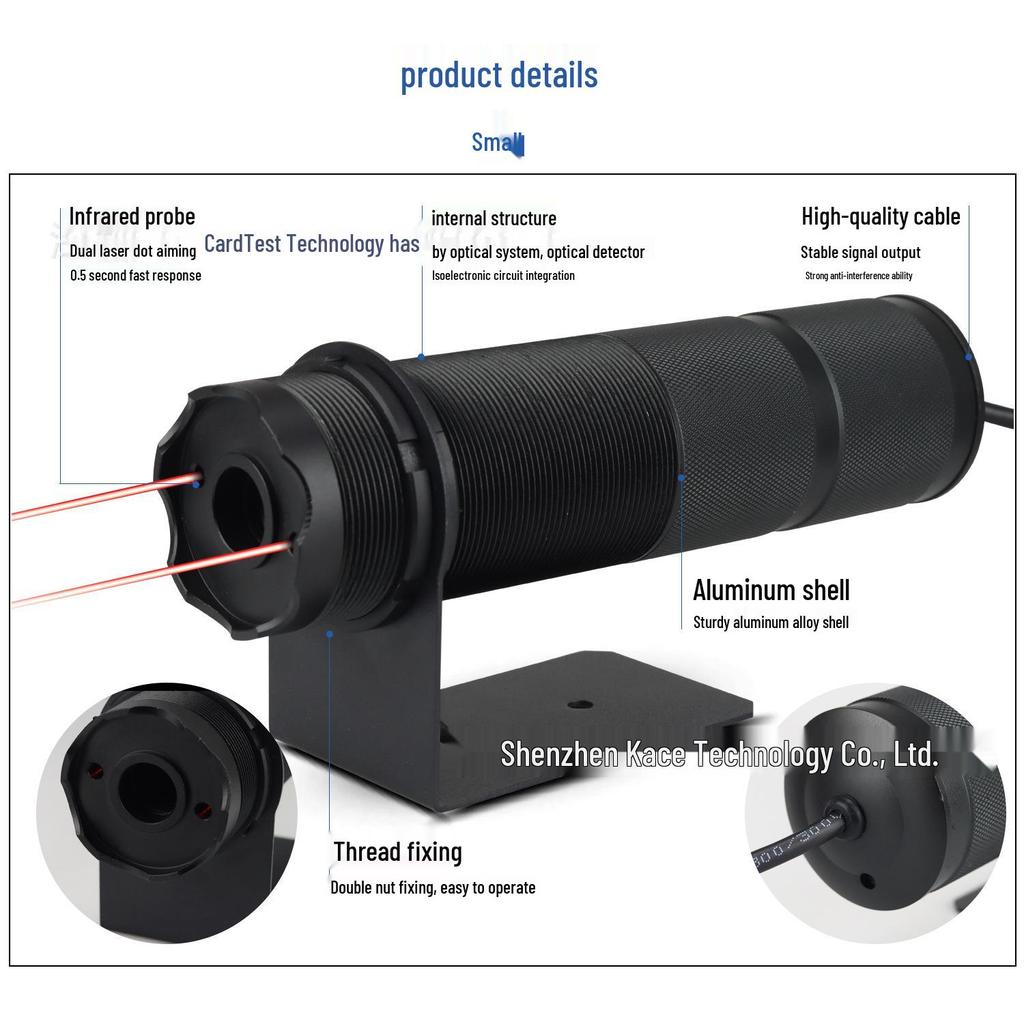 Dual-Laser Non-Contact Infrared Thermometer with High-Low Temp Transmitter and Fixed Bracket, 50:1 Ratio