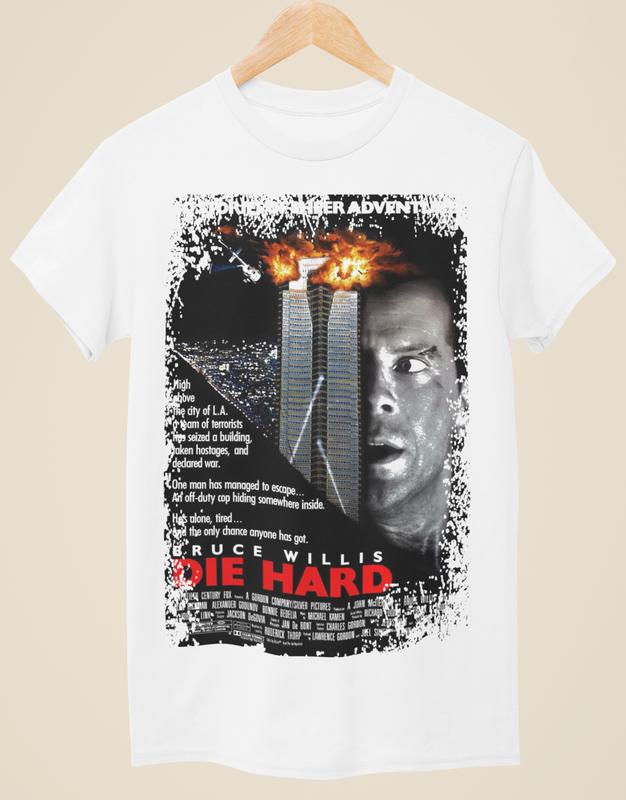 Die Hard - Movie Poster Inspired Unisex White T-Shirt M