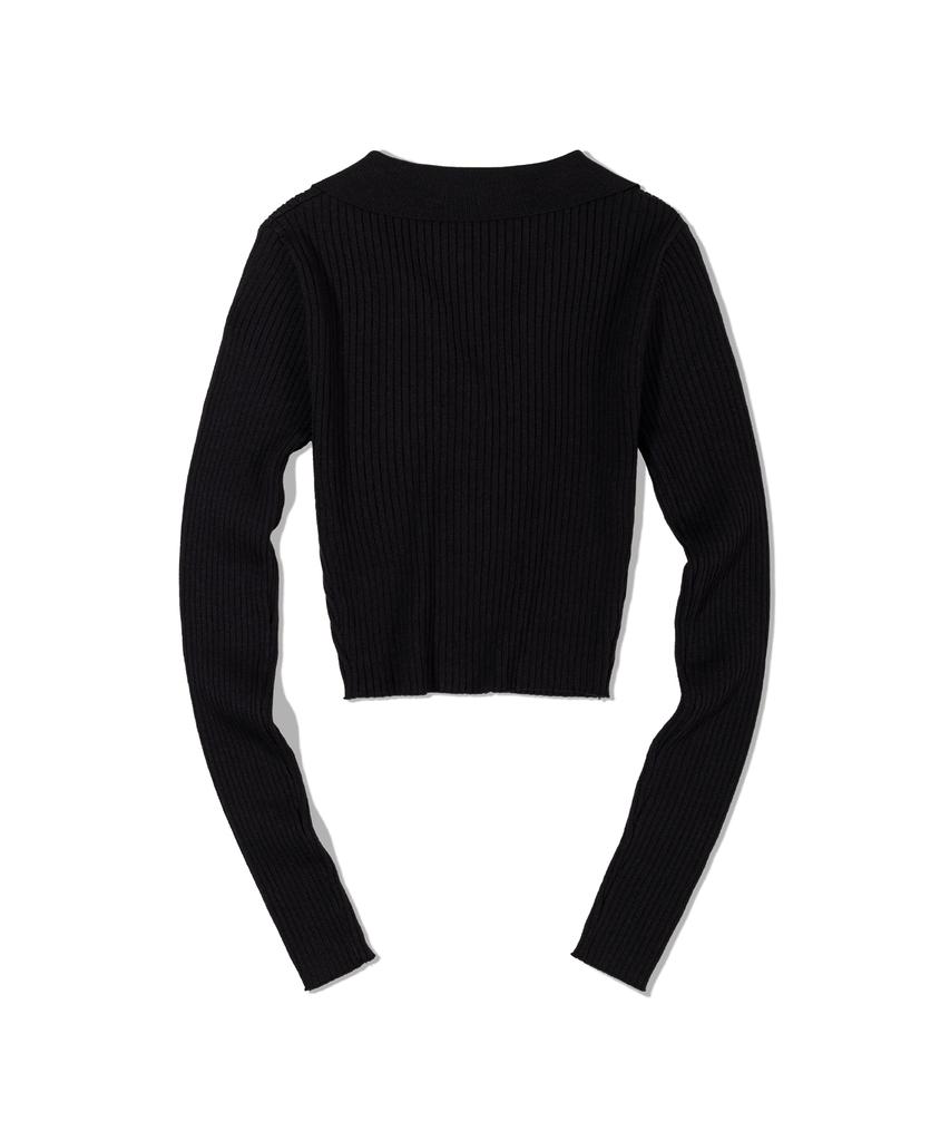 MOAA Sleek Crop V-Neck Knit
