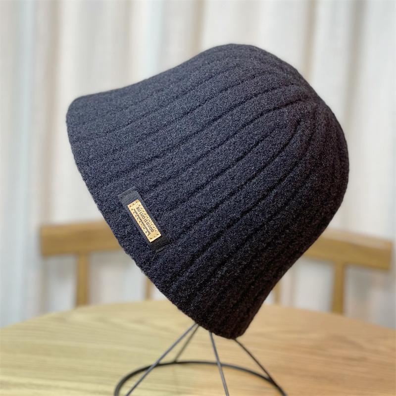 Hat Women's Autumn and Winter New Ear Protection Knitted Wool Hat Thermal Basin Hat Casual Cold Hat