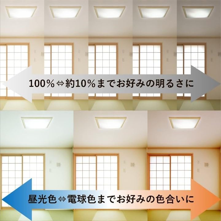 Takizumi made in wooden frame Square LED ceiling energy no construction easy installation tatami mats Lighting Industry Association Dimming control