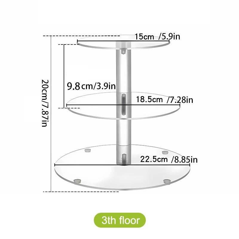3/4/5 Tier Acrylic Round Cupcake Stand Clear Birthday Cupcake Stand Holder Dessert Display For Wedding Birthday Christmas Party