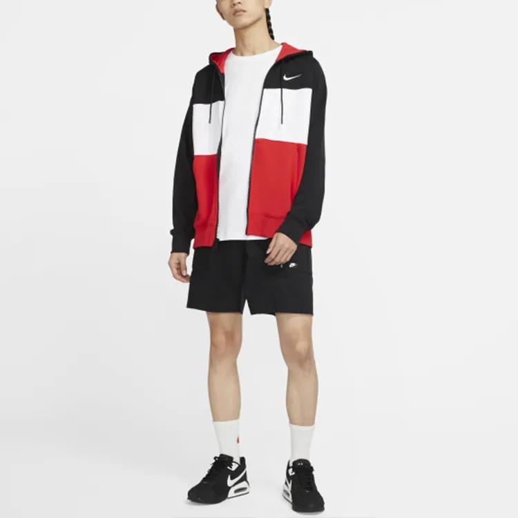 Nike Sweatshirts Men's Red Hooded Moderate Cardigan (Unisex) Sweatshirts CJ4820 010