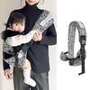 Comfortable Infant Back Support Carrying Strap With Leopard Print Design Breathable Fabric Safety Locks For Daily Use