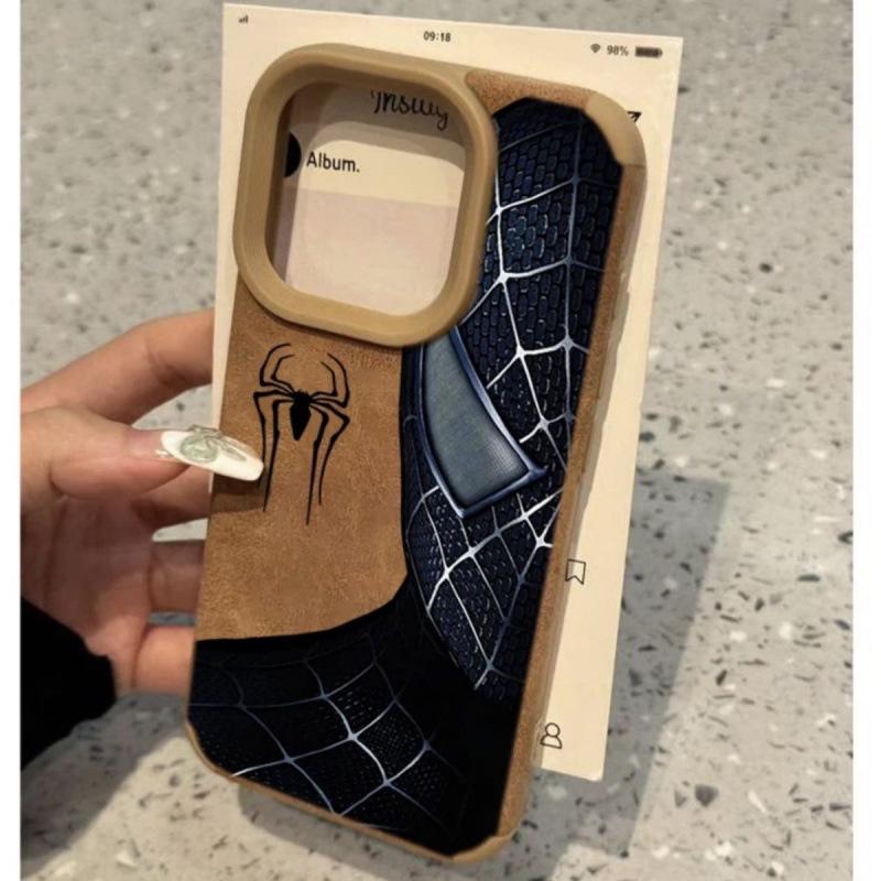 

Чехол из замши Marvel Черный Человек-Паук для iPhone 15 Pro Max iPhone 12