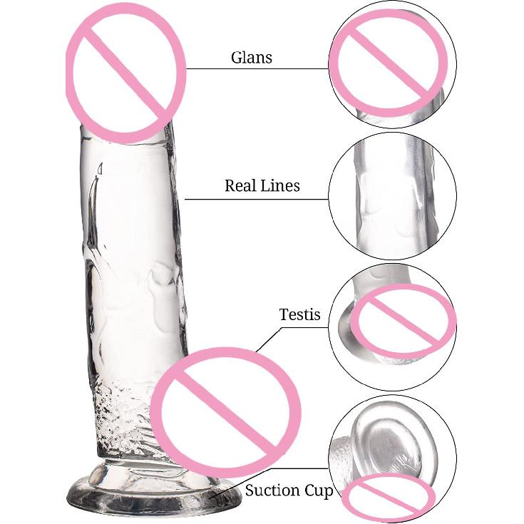 Masturbation Device Women's Artificial Penis Sex Toys Manual Dildo Transparent Crystal Anal Plug Stick