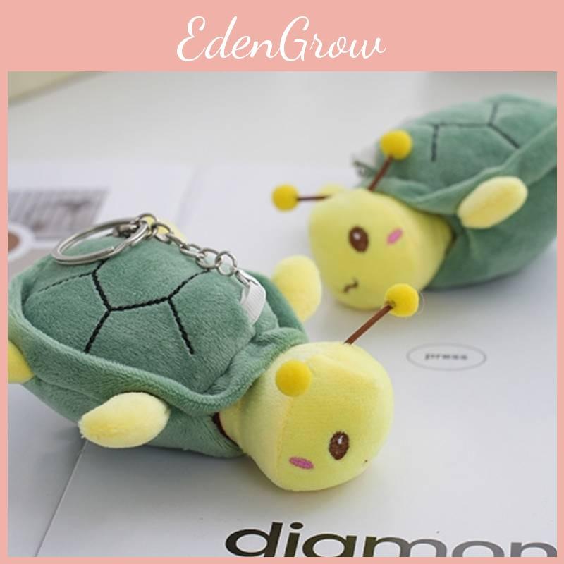 Cute Green Hanging Turtle Bee Plush Toy For Bags And Keychains