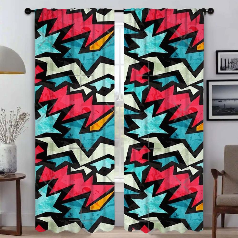 Malovaný design Zatemňovací závěs do pokoje 2 panely Závěsy Dětský pokoj Halloweenská dekorace Stínidla Domácí interiérové závěsy Obývací