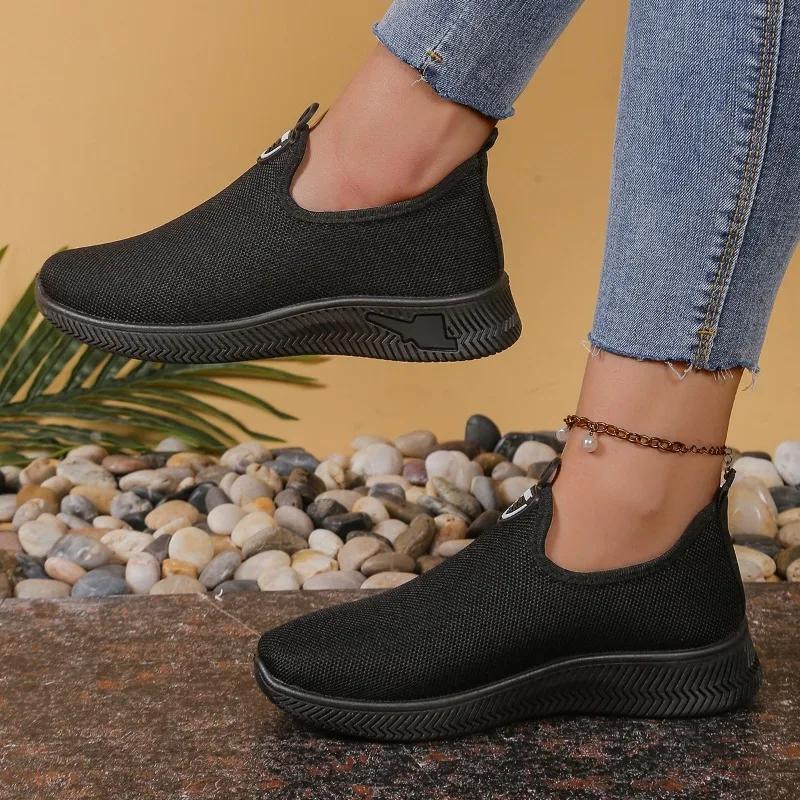 Fashion 2025 Ladies Shoes Slip-on Women's Vulcanize Shoes New Mesh Soft Bottom Outdoor Slip-Resistant Casual Comfortable Casual Shoes