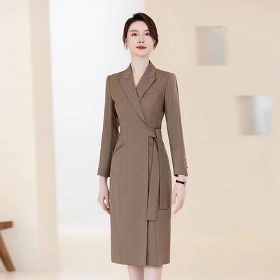 Taluoman Women's Professional Suit Dress with Waist Belt