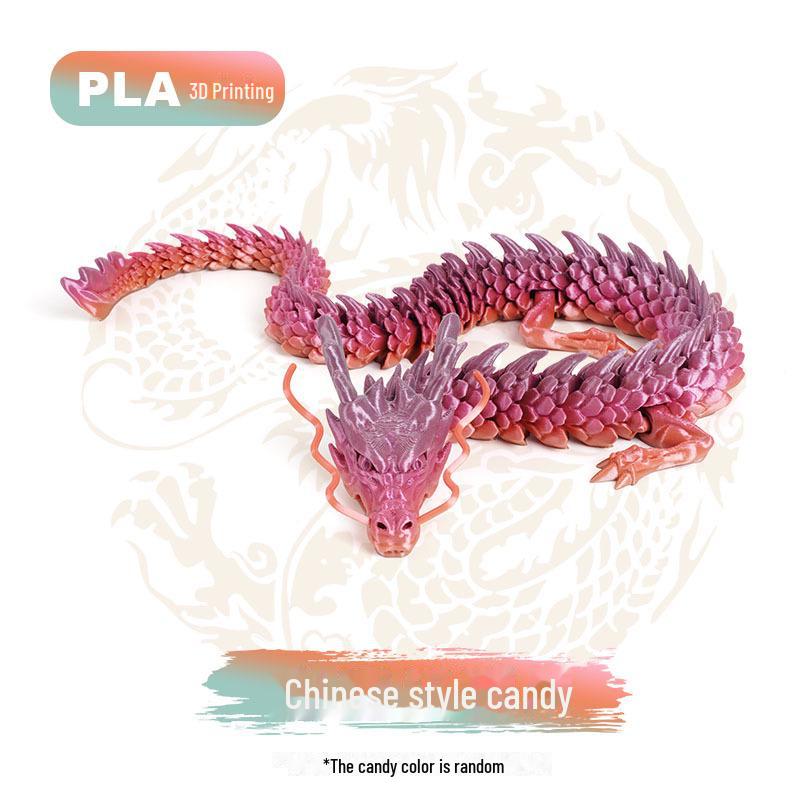 "Handcrafted 3D Printed Crystal Dragon Ornaments - Chinese Dragon & Dragon Egg Toys"