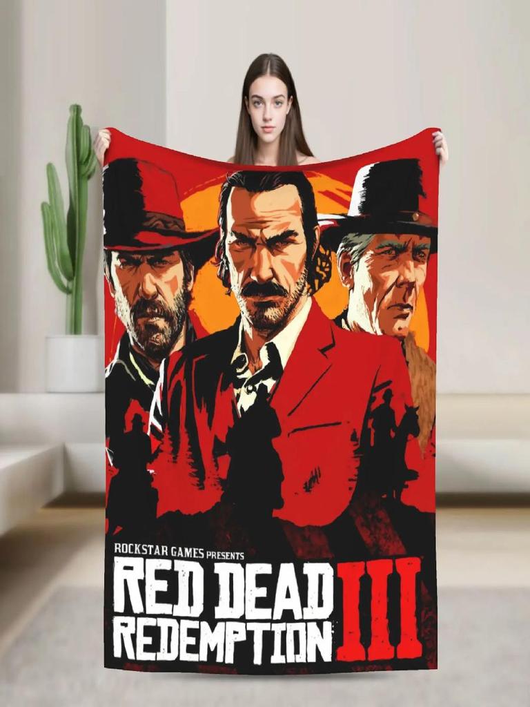 RDR Video Game Inspired Soft Warm Blanket for Bedding Throws Home Decor Perfect for Autumn Kids and Fashionable Bedspread Use
