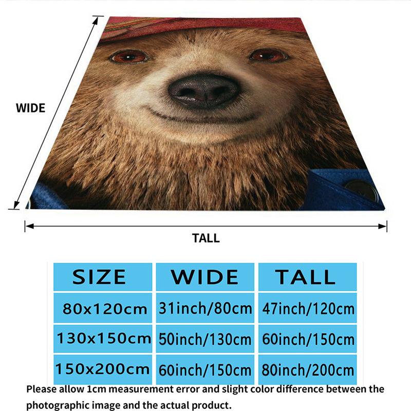 Paddington Print Flannel Blanket, High quality Comfortable for All Seasons, Home Decor, Warmth and Comfort, Perfect for Christmas Gifts