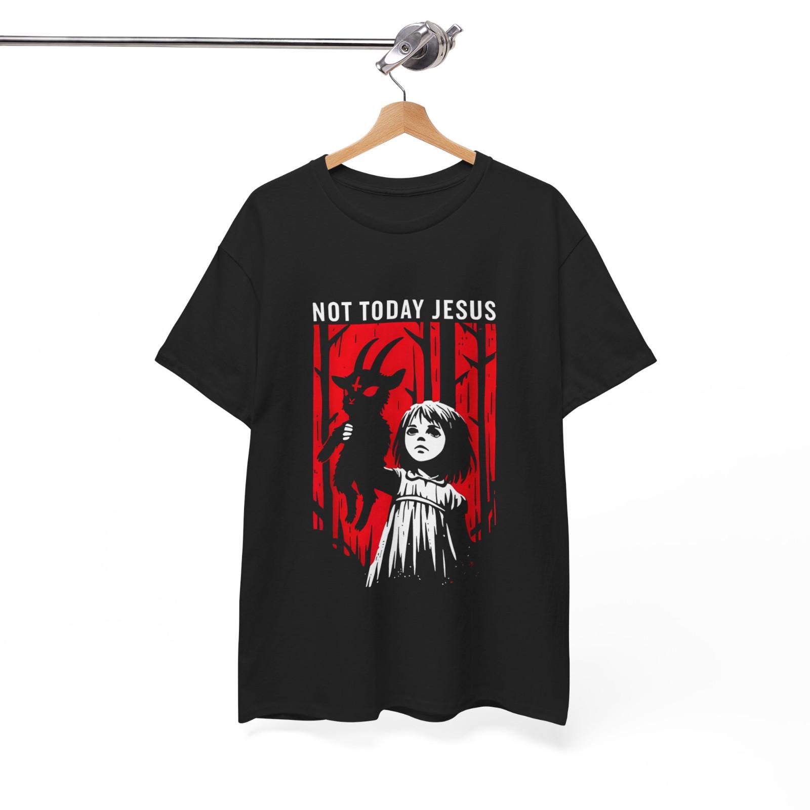 Not Today Jesus Gothic Dark Art Creepy Cute Women Men T-Shirt L