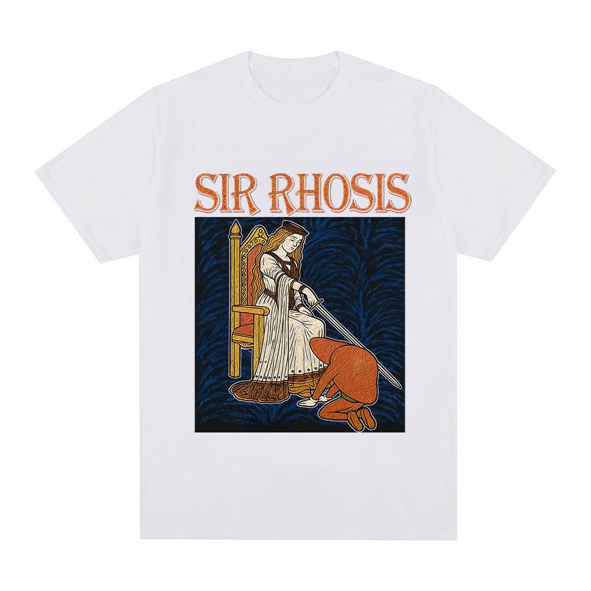 Sir Rhosis Mittelalterliches T-Shirt Lustiges Betrunkener Ritter Meme Grafik T-Shirt Herren Damen Vintage Übergroß 100% Baumwolle Kurzarm T-Shirt