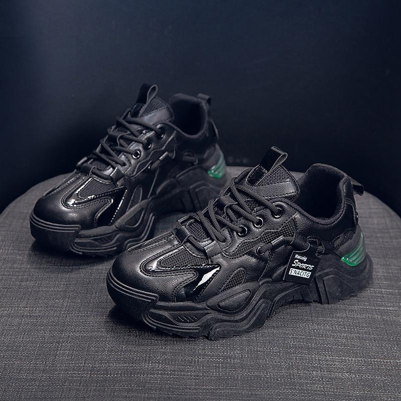 

Dad shoes women s 2025 spring and autumn new versatile ins tide popular platform shoes children s casual little white sports shoes 40 чорний