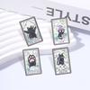 Xiaomi Luck Witch Cat Black Cat Tarot Card Enamel Pin The Devil Bat Cat Ace Of Paws Death Brooch Bag Lapel Hat Badge Punk Jewelry Gifts