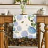 Hydrangea Butterfly Linen Table Runner - Colorful Floral Decor for Kitchen, Dining, or Party