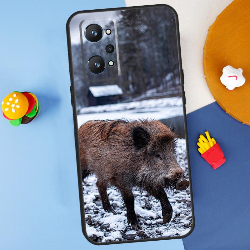 

Wild Boar Pig Brown For Realme GT 6 6T 5 GT7 Pro C61 C75 C55 C51 C21Y C25S C67 C53 13 12 10 11 14 Pro Plus Case Realme GT6