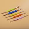 Zestaw 5 szt./zestaw podwójnych szydełek Zestaw aluminiowych igieł do robienia na drutach z miękkim uchwytem Akcesoria do szycia igieł do szydełkowania
