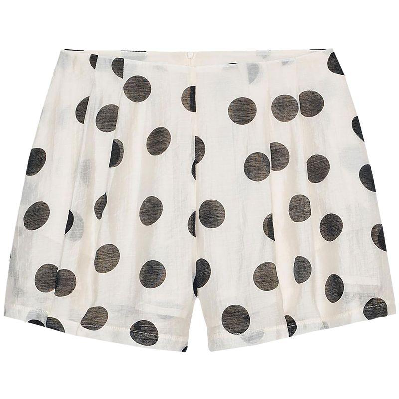

Zaprha 2025 Новое поступление Свободного кроя Легкие Тонкие Плиссированные Декоративные в горошек Повседневные Прямые Шорты Женская Верхняя одежда 1608042 raw white L