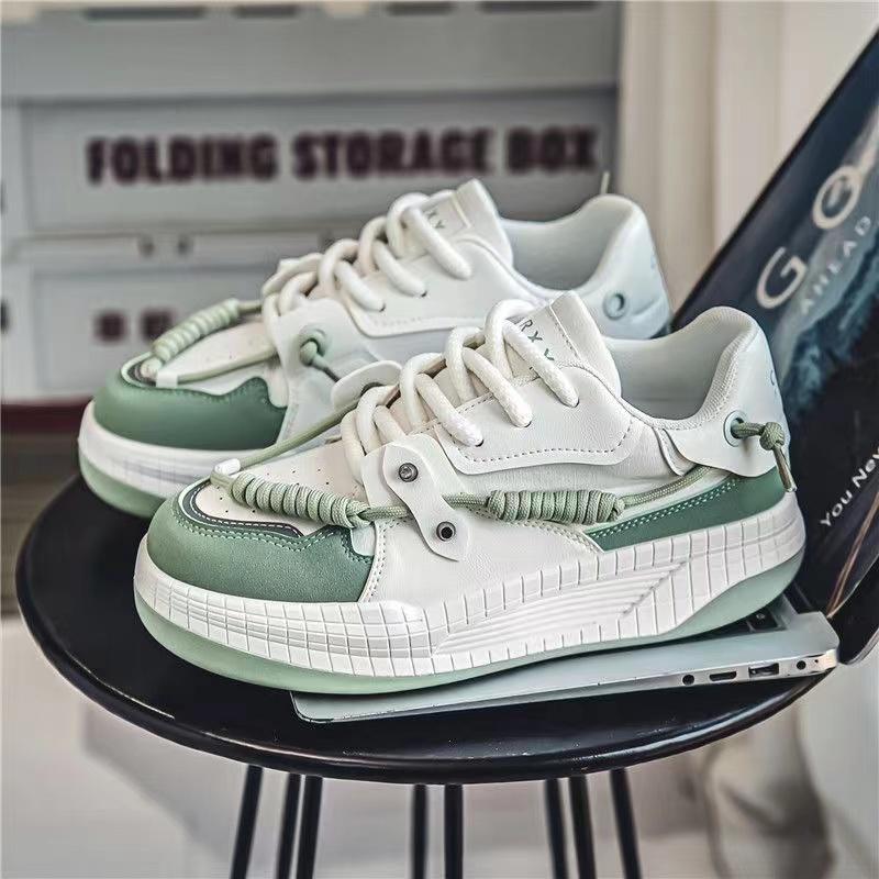 Autum Men Shoes Platform Male Casual Chunky Sneakers Board Shoes Fashion Thick-soled Trendy Vulcanized Shoes Student 2024 New