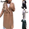 Women's Thick Wool Overcoat Windbreaker Long Sleeve Coat for Autumn/Winter