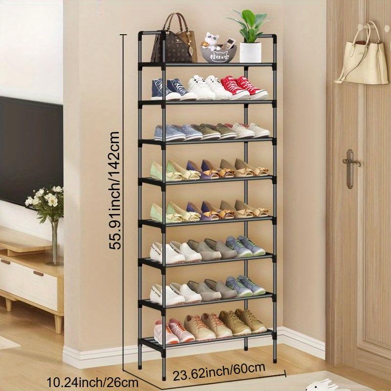 

1 шт. Простая обувница, Многослойный складной шкаф для обуви Экономичная домашняя спальня Металлическая черная стойка Обувница 8 Layers