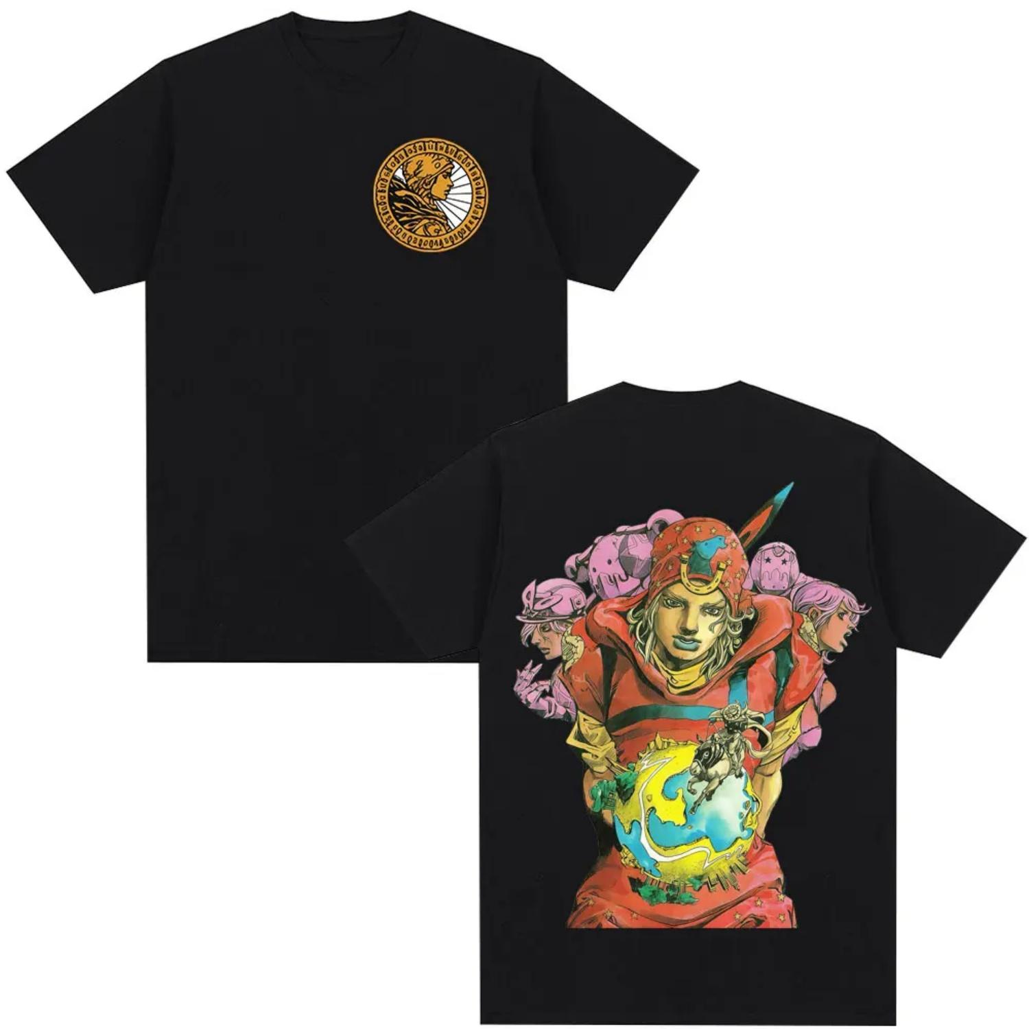 

Anime Jojo Bizarre Adventure T Shirts Johnny Joestar STEEL BALL RUN Manga Men s Clothing Cotton Short Sleeves Oversized New Top S разноцветный