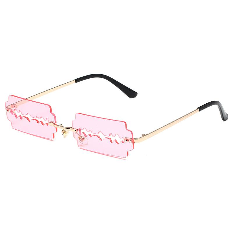 Unique Razor Blade Sunglasses Women Fashion Rimless Y2k Glasses Streetwear UV400 Xmas Gift