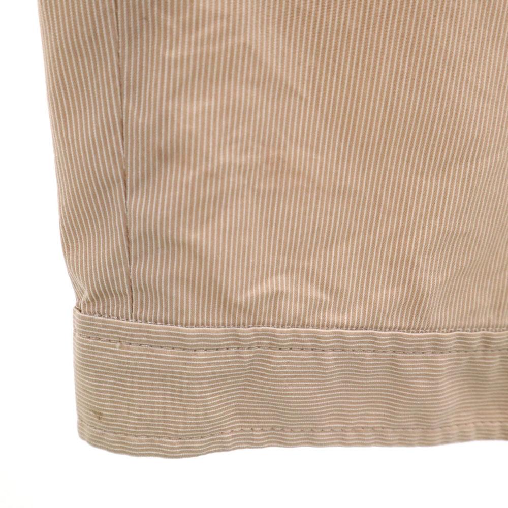 Prada Made In Italy Striped Pattern Cropped Pants 42S Beige Women Used