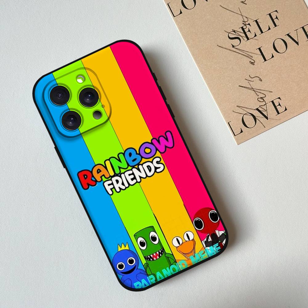 Rainbow Friends Toy Cartoon Game Phone Case For Iphone 17 16 15 11 13 14 Pro Max X Xr Xs Max 12mini Black Shell Cover Case