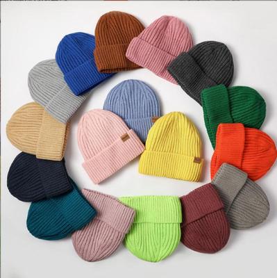 9 Colors Cap Men's And Women's Autumn Winter College Velvet Style Windproof And Warm Solid Color Embroidered Knitted Hat