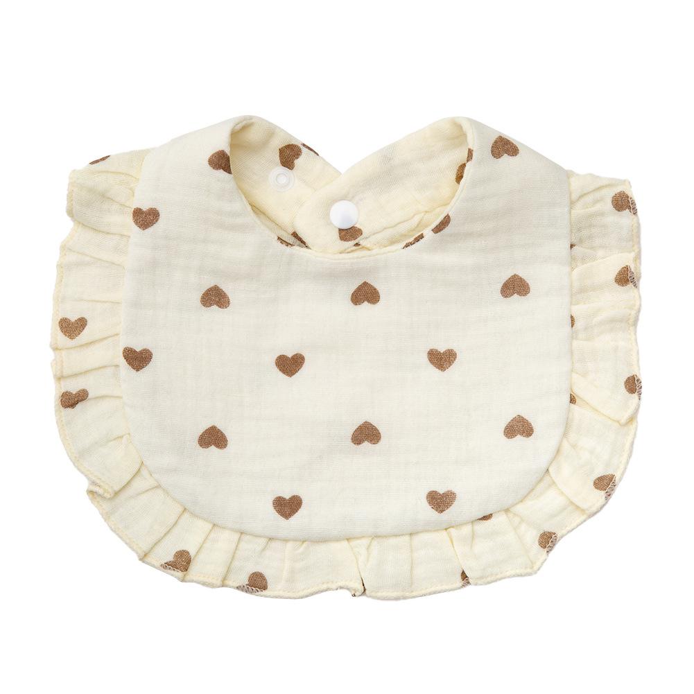 Baby Cotton Gauze Bibs With Ruffled Edge Soft Absorbent Drool Bib For Newborns Infants Toddlers Saliva Towel Burp Cloth