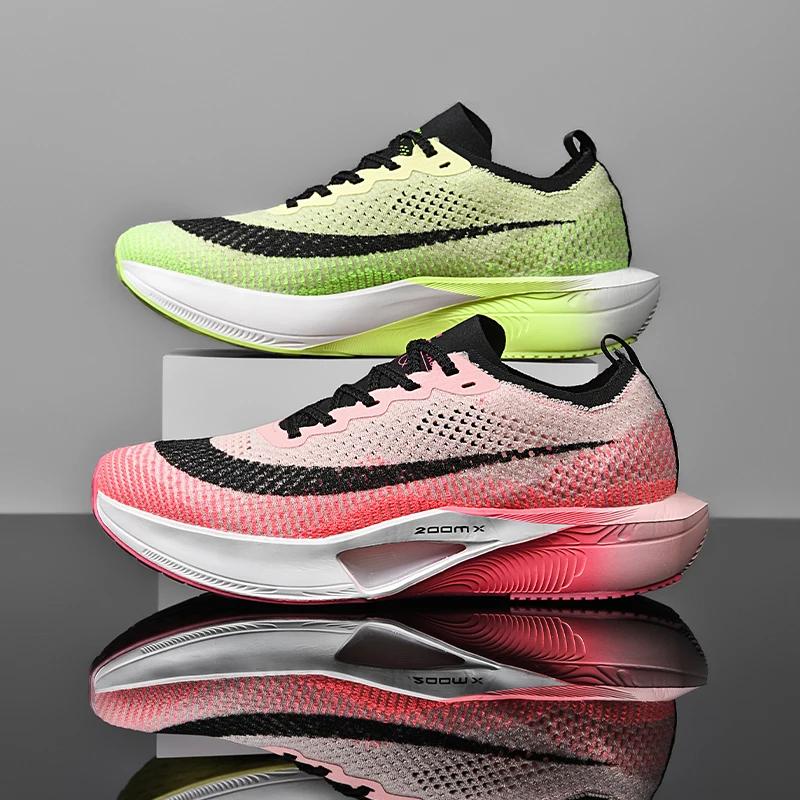Fashion Air Cushion Men Sports Running Shoes Marathon Breathable Lightweight Women's Comfortable Athletic Nonskid Carbon Plate Sneakers