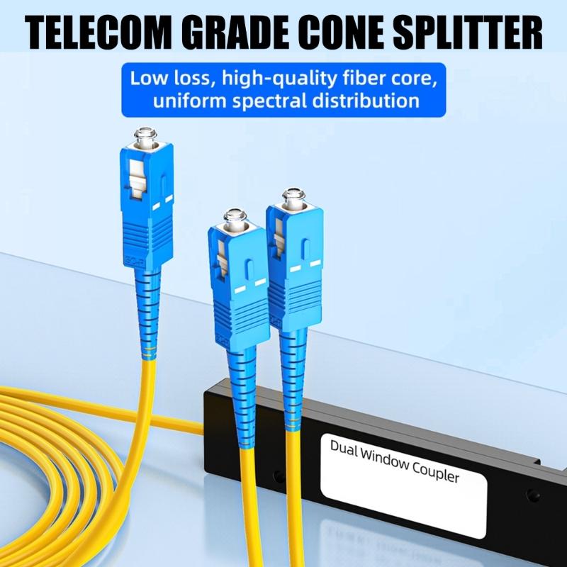 High Performances 1 In 2 Out Opticals Splitter Single Mode G657A1 Fiber For FTTH Applications 1310-1550nm Wavelength