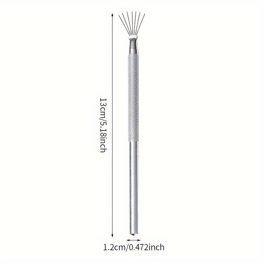 

7-Pin Bendable Nail Art Brush Tool Multifunctional Feather Tip Liner with Stainless Steel Handle for DIY Salon-Grade Manicure