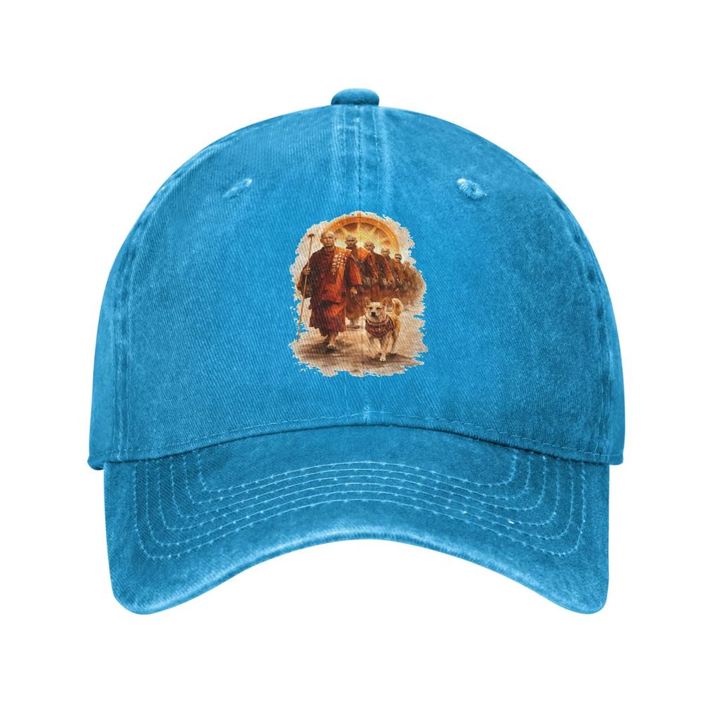 Washed Baseball Cap Aloka Dog Walk for Peace Buddhist Monk  Dog Summer Hip Hop Hats For Unisex Adult  Stylish Sun Snapback Cap
