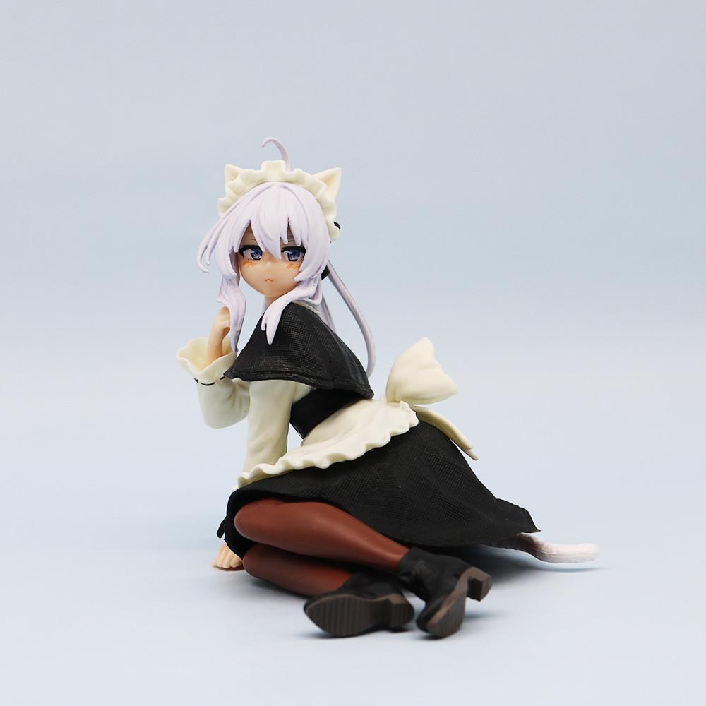 Witch Journey Maid Ilena Cat Ear Sitting Pose Pvc Figure Anime Girl Character Model 10cm