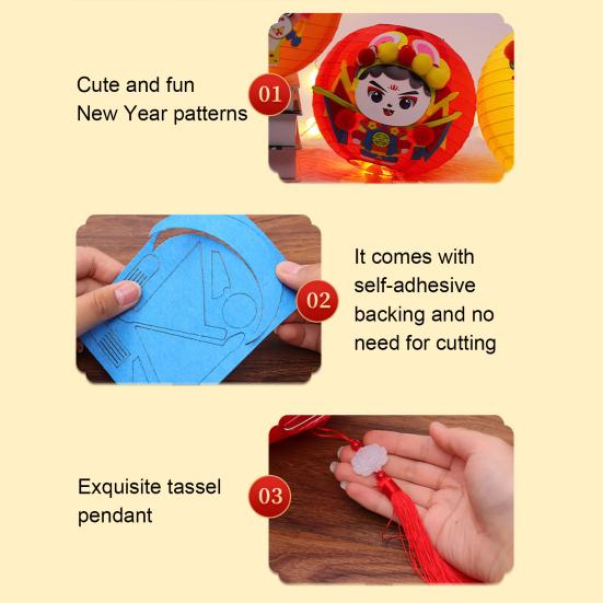 DIY Lantern Kit with Soft Light LED Bulb Rabbit Design Mid-Autumn Festival Lantern Material Pack Parent-Child Fun Crafting Set