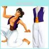 Stunning Aladdin Cosplay Magic Lamp Prince Aladdin Costumes With Purple Vest And Hat