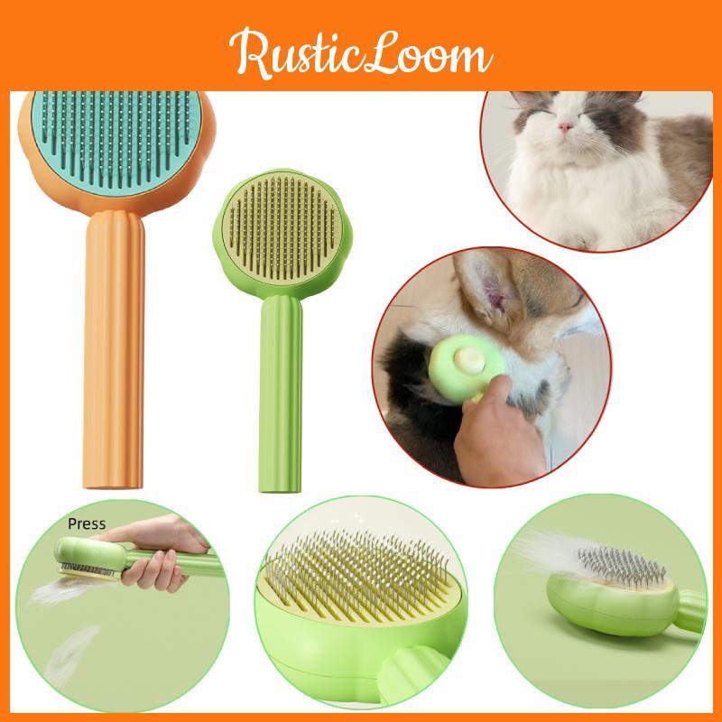 Pet Grooming Made Easy With Our Push-button Hair Removal Slicker Brush Safe And Gentle For Your Furry Friend