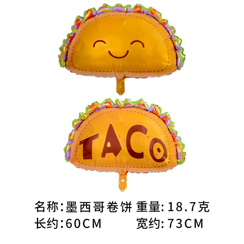 Mexican Summer Party Decorated Fruit Balloon Tropical Cactus Pineapple Watermelon Taco Strawberry Aluminum Balloon