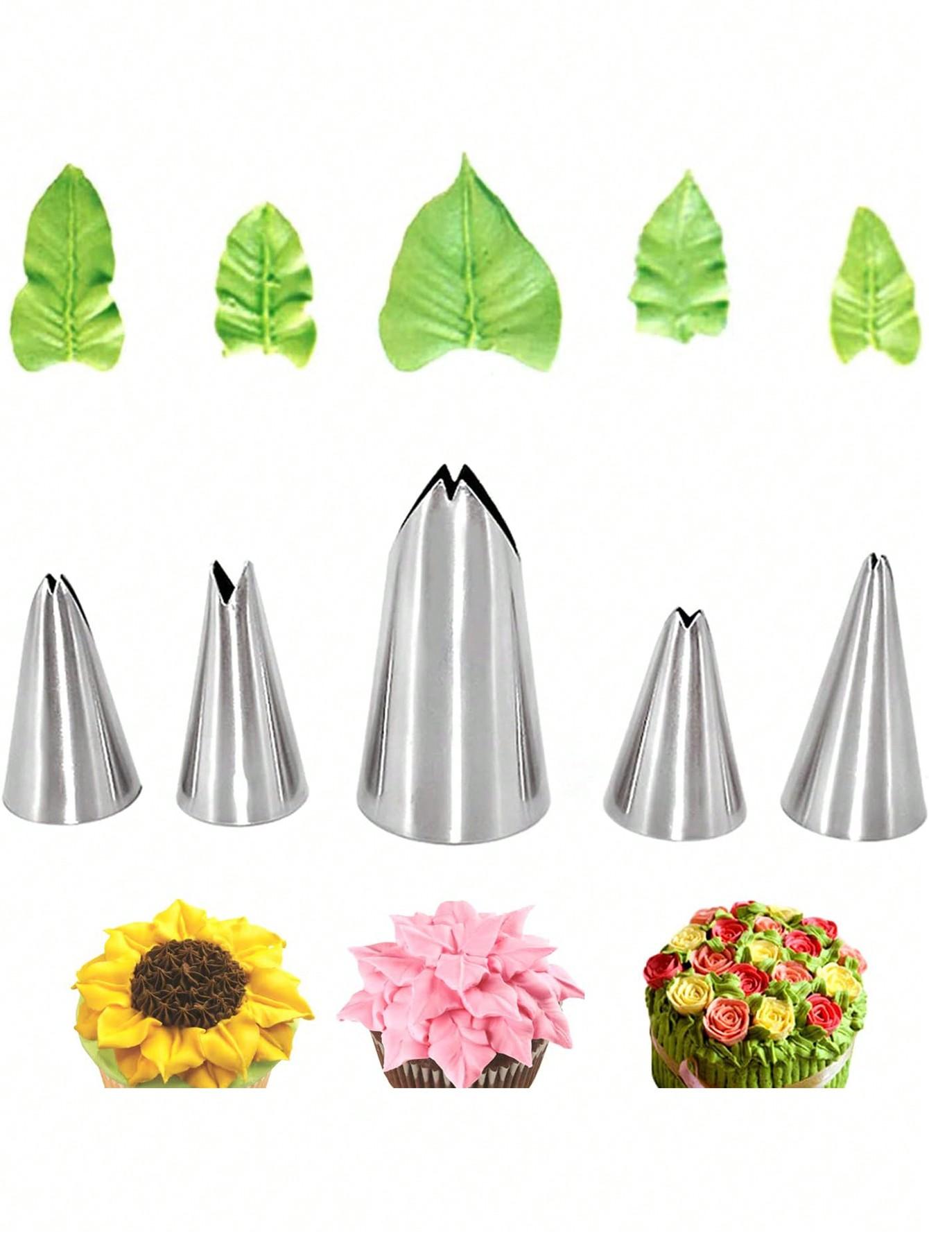 

5pcs Cake Cream Flower Nozzle Set, For Everyday Casual Use one-size серебряный