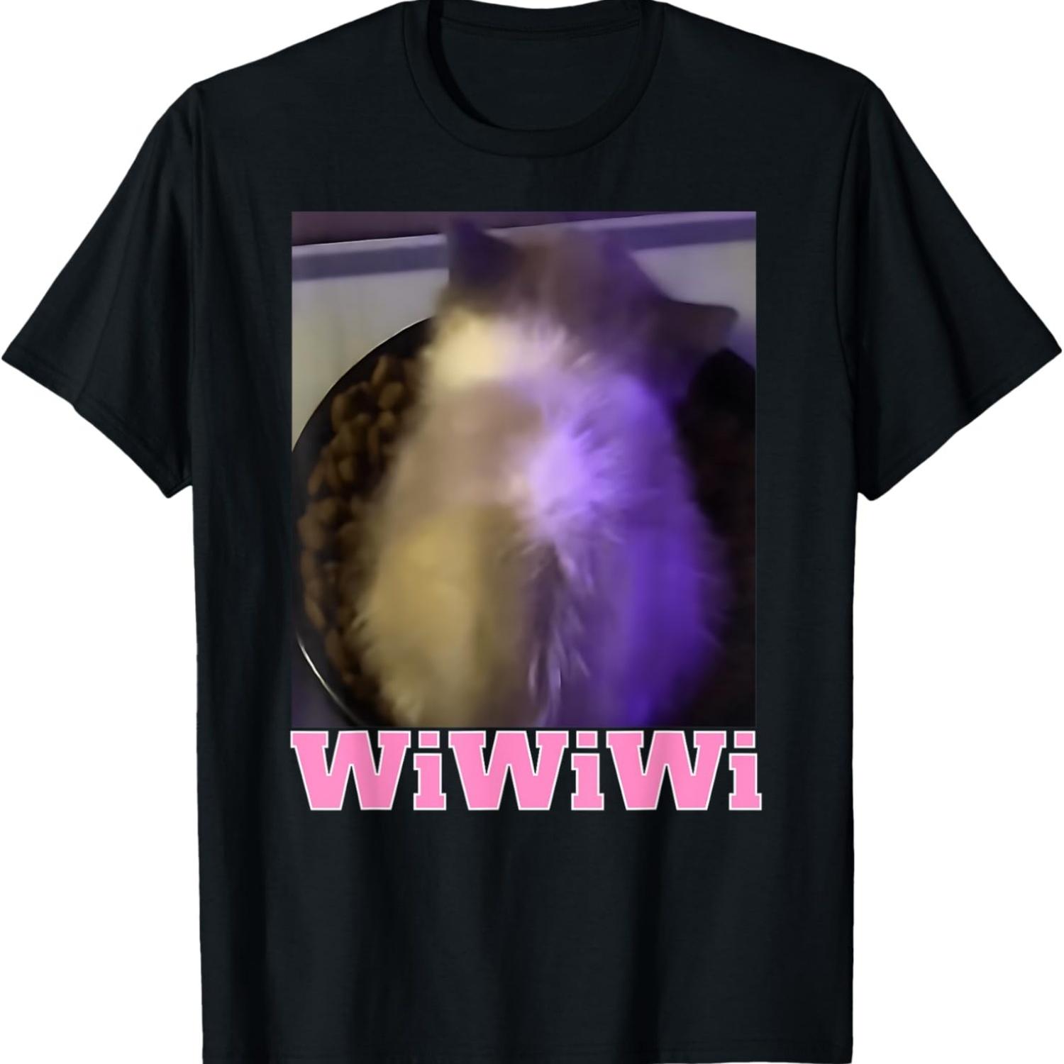 

Funny wiwiwi cat meme viral gen z trend brainrot T-Shirt S чёрный