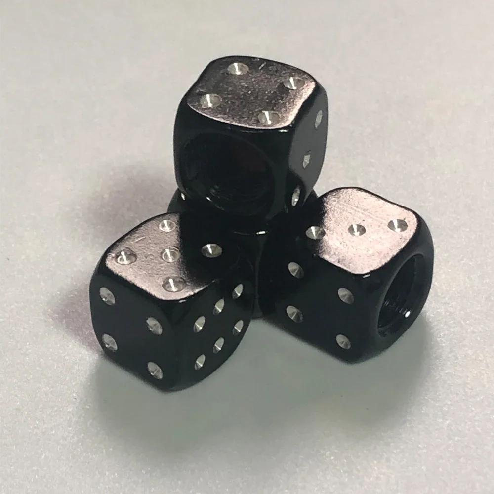 

Колпачки для ниппелей в стиле игральных костей, колпачки для автомобильных ниппелей, чехлы для стержней, пылезащитный колпачок для колес автомобилей, мотоциклов, велосипедов чёрный